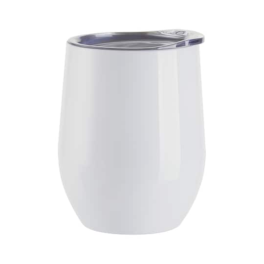Craft Express 12oz. White Stemless Stainless Steel Wine Tumblers, 6ct.